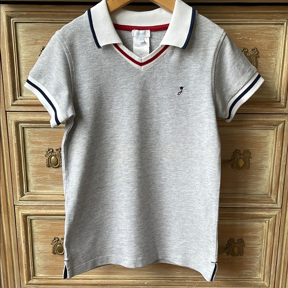 Jacadi Gray and White Polo Shirt with Classic Design - Picture 5 of 12